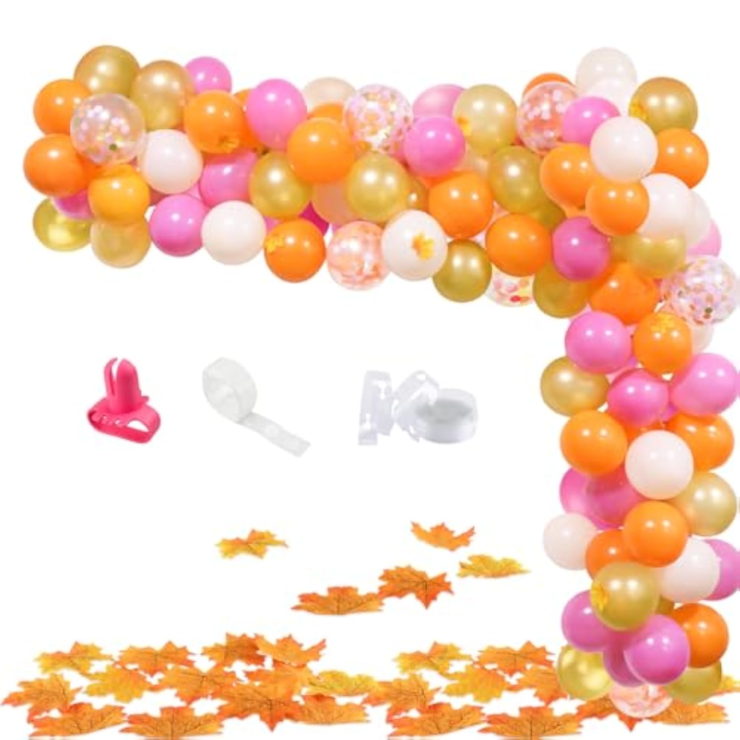 Little Pumpkin Balloon Arch Kit Pink Orange Balloons for Fall Baby Shower Wedding Party