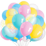 60 Pcs SpongeBob Cartoon Balloons Pink, Blue & Yellow Latex for Parties & Showers