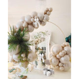 Pearl White Double-Stuffed Balloons Different Sizes 63 Pack 18/12/10/5 Inch White Sand Ivory Balloon Garland Kit For Wedding Birde To Be Birthday Decorations (Pearl White Sand(2-Layers))
