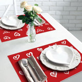 36 Pcs Valentine‘S Day Heart Paper Placemats Disposable 16.5 X 11.8 Inch Red Love Heart Placemat Paper Table Mat For Wedding Valentine Anniversary Party Kitchen Dining Table Decor