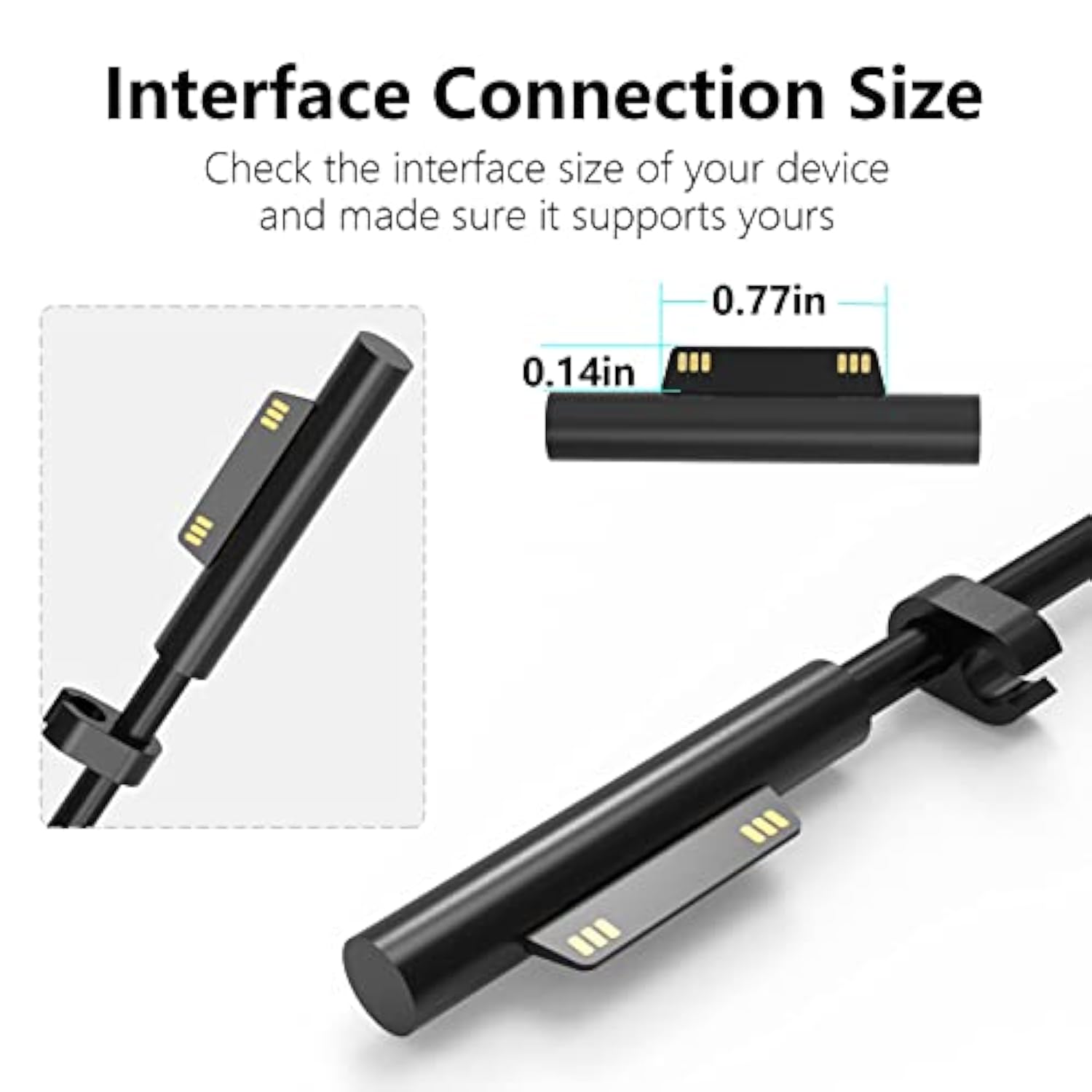 Surface Pro Charger 65W Fit For Original Microsoft Surface Pro 9 8 7+ 7 6 5 4 3 X Surface Laptop 6 5 4 3 2 1 Surface Go 1 2 3 Surface Book 3 2 1 1866 1796 1800 Laptop