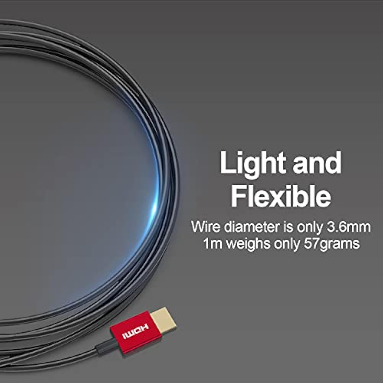 Thin 4K Hdmi 2.1 Cable 6.6Ft/2M, Ultra High Speed 48Gbps, Ultra Thin Hdmi 2.1