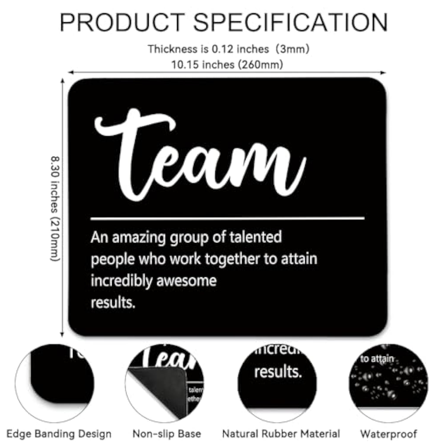 Team Definition Funny Mouse Pad For Desk, Team Gifts For Men Women, Teammate Gifts For Coworker, Best Team Desk Mat, Team Mouse Pad Gifts For Colleague Employee, Team Member Gifts