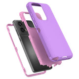 For Moto G Stylus 5G 2024 Case, [Drop Protection] Full Body Shockproof Grip Plastic Bumper Tpu 3-Layers Durable Solid Phone Sturdy Hard Cover [Purple]