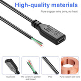 Usb C Pigtail Power Cable,2 Pack 5V Usb Type C Female To 4 Cores Bare Wire Extension Data Cable For Usb C Equipment Installed Or Replacement Repair Diy Cable?0.5M?