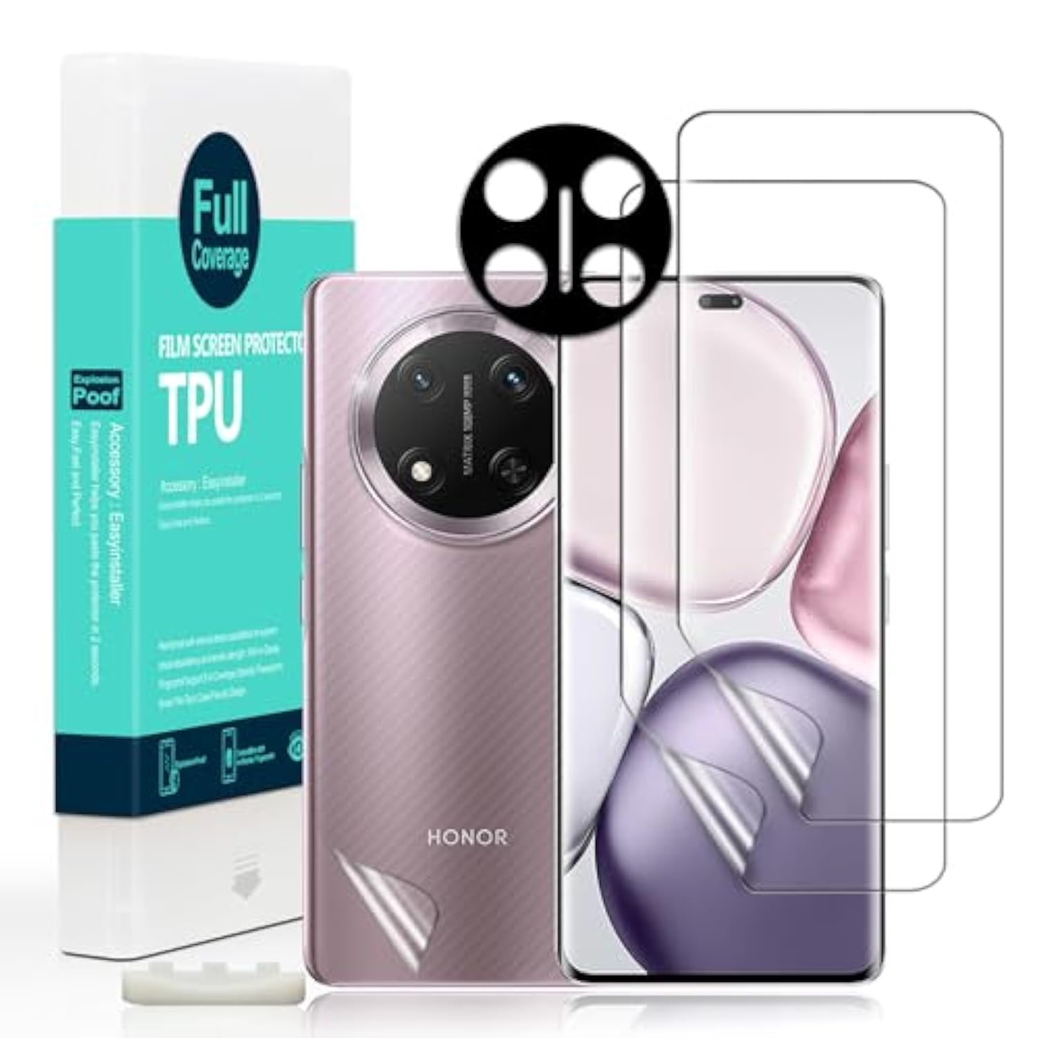 Screen Protector For Honor Magic 7 Lite/X9C 5G 6.78"(2 Pcs),Flexible Tpu Film,With 1Pc Camera Lens Protector,1Pc Back Film,Bubble Free[Easy To Install]