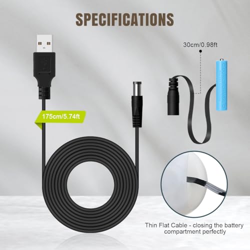 Power Supply Cable for AAA Battery, Replace AAA Battery
