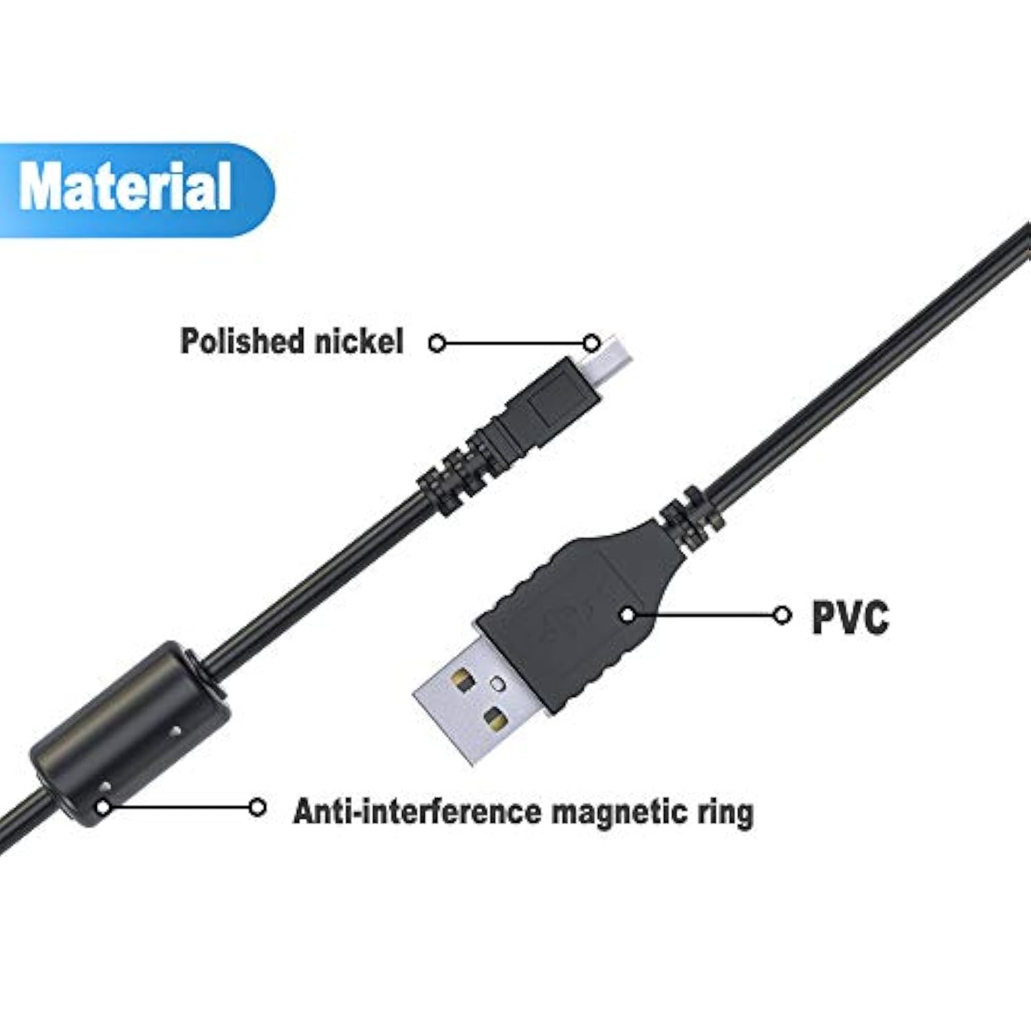 Uc-E6 Usb Cable, 3-Feet Usb Mini-B Universal Digital Camera Data Transfer Cord