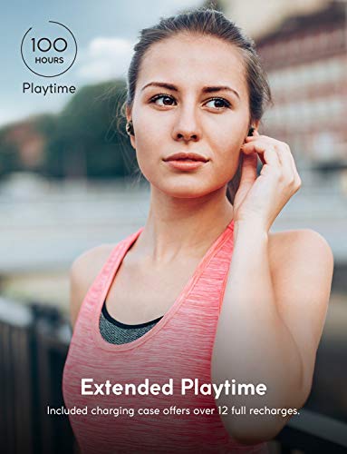 True Wireless Headphones, Liberty [Upgraded] 8-Hour Playtime (100 Hours with Charging Case), Bluetooth 5 Bluetooth Earbuds with Graphene Driver