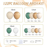 Sage Green Balloon Arch Kit,122Pcs Green Sand White Nude Apricot Matte Neutral Balloons For Baby Shower Boho Wedding Bridal Engagement Gender Reveal Anniversary Graduation Birthday Party Decorations