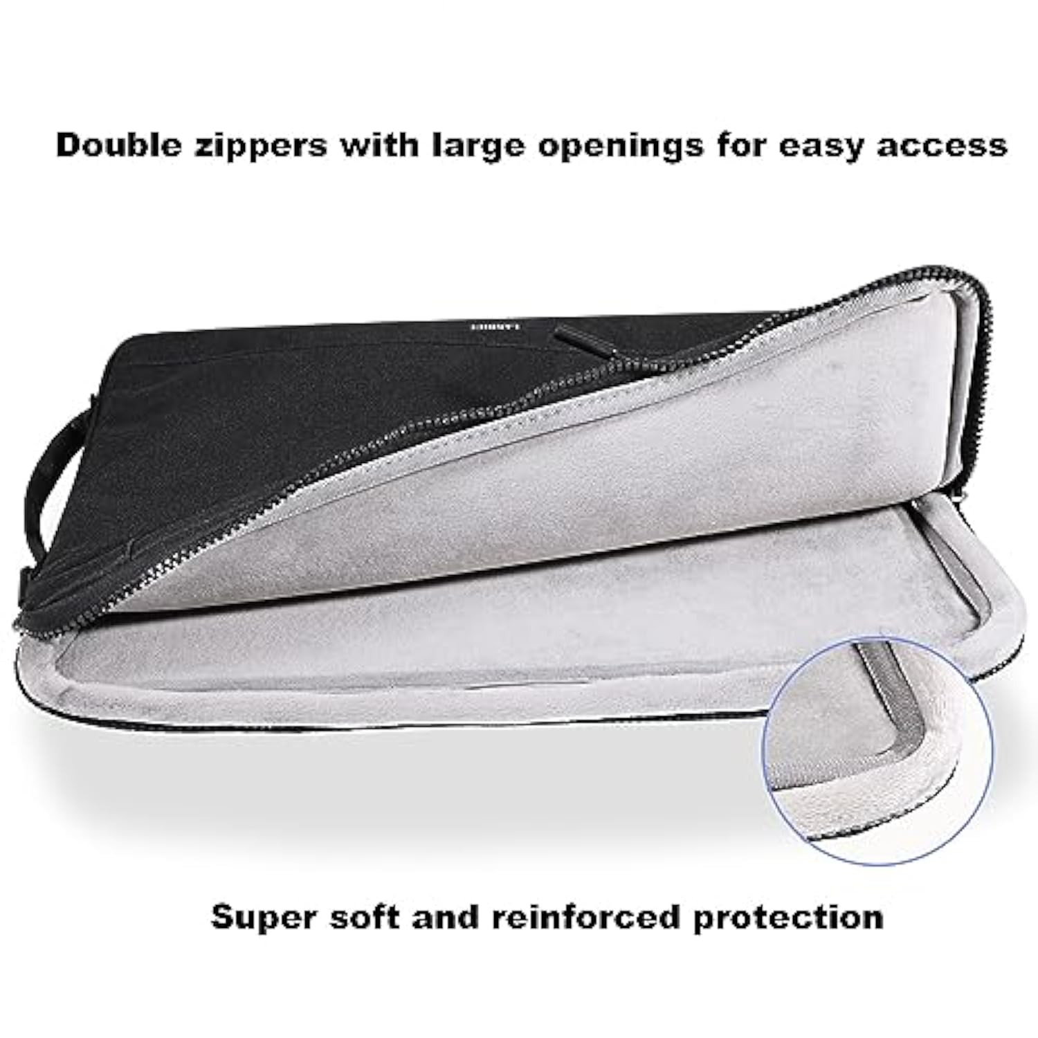 360°Protective Laptop Sleeve For 13-13.6 Inch Macbook Air M3/A3113, M2/A2681 M1/A2337, Macbook Pro M2 M1/A2338 2025-2016, Waterproof Laptop Carrying Case For 12.9-Inch Ipad Pro, Black