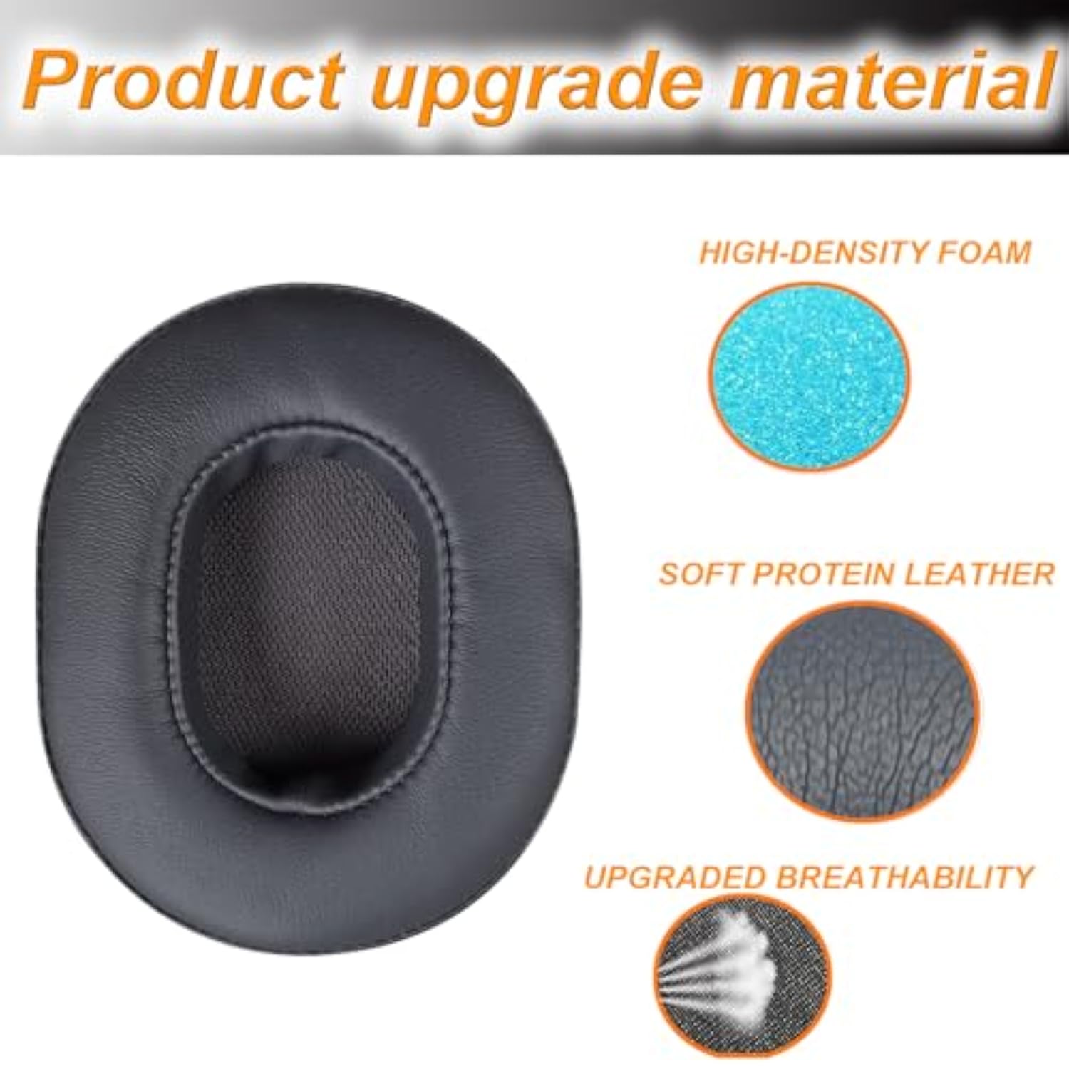 Replacement Ear Pads For Skullcandy Venue Wireless Anc, Headphones Ear Cushions Covers For Skullcandy Crusher Wireless/Evo/Hesh Anc/Evo/Crusher Anc Headset Accessories Ear Cups-Black. (Dark Gery)