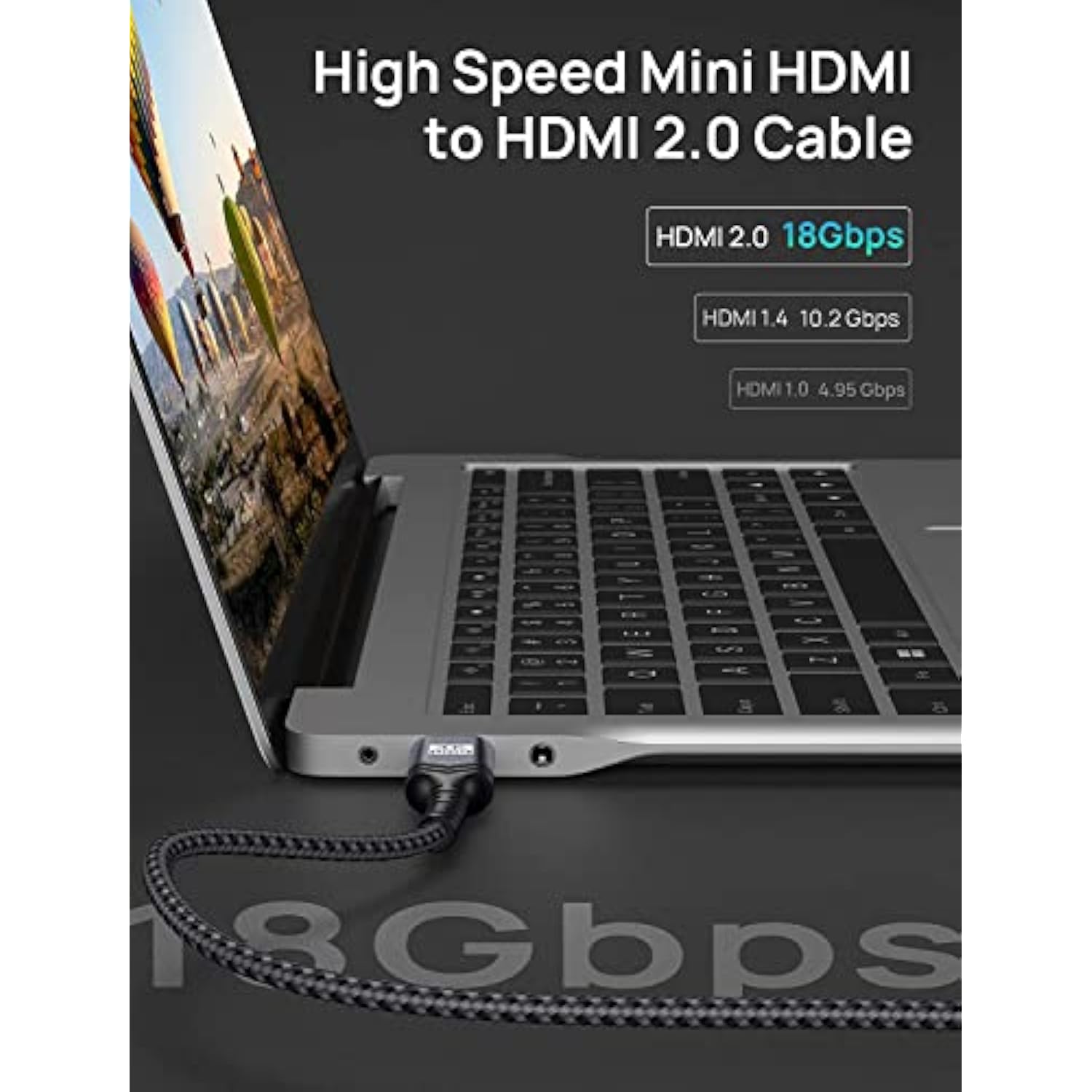 4K Micro Hdmi To Hdmi Cable, Micro Hdmi Male To Hdmi Male Cable Adapter Nylon