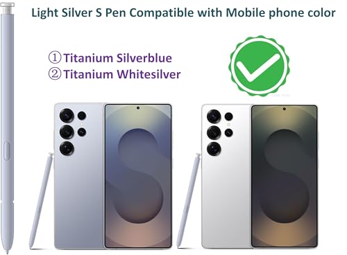 S25 Ultra S Pen Replacement For Samsung Galaxy S25 Ultra 5G All Versions, Galaxy S25 Ultra Stylus Pen 4096 Pressure Sensor (Light Silver)