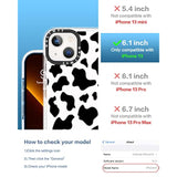 3-in-1 iPhone 13 Cow Print Case with Bumper, Screen & Camera Protector