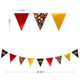 32Ft Hollywood Theme Party Decorations Red Black Gold Vip Star Triangle Flag Fabric Banner Pennant Garland Streamer For Movie Night Birthday Baby Shower Film Show Music Award Party Decor Supplies