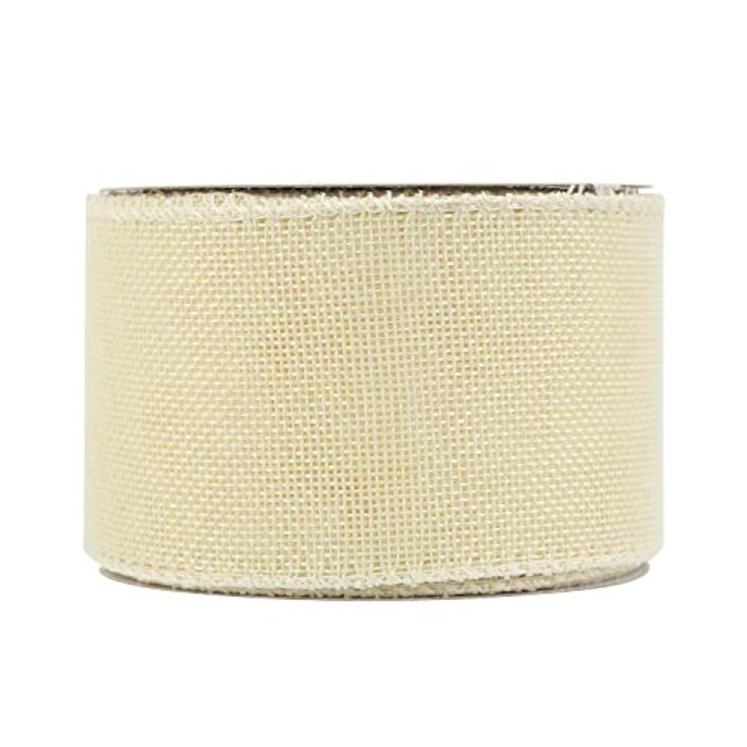 Blue Burlap Ribbon Wired Solid Baby Blue Wired Edge Ribbon 2.5 Inch Ju