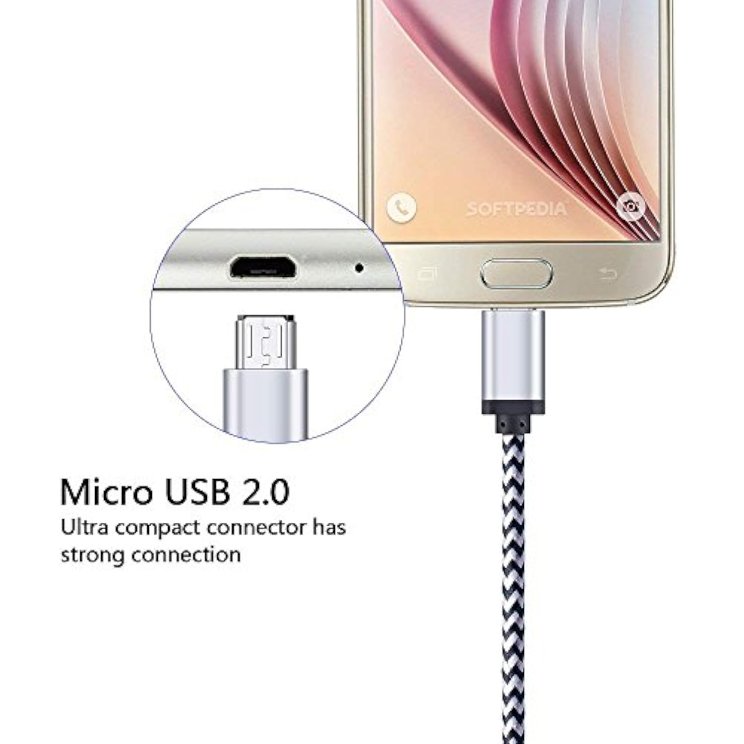 Micro Usb Charger Cable, 5-Pack 6Ft Micro Usb Cable Cord Braided Fast Charging Phone Charger For Samsung Galaxy J3 J7 S6 S7 Edge, Tablet, Lg Stylo 2/3 Lg G3 G4 K30 K20 Plus, Old Kindle 7 8 10