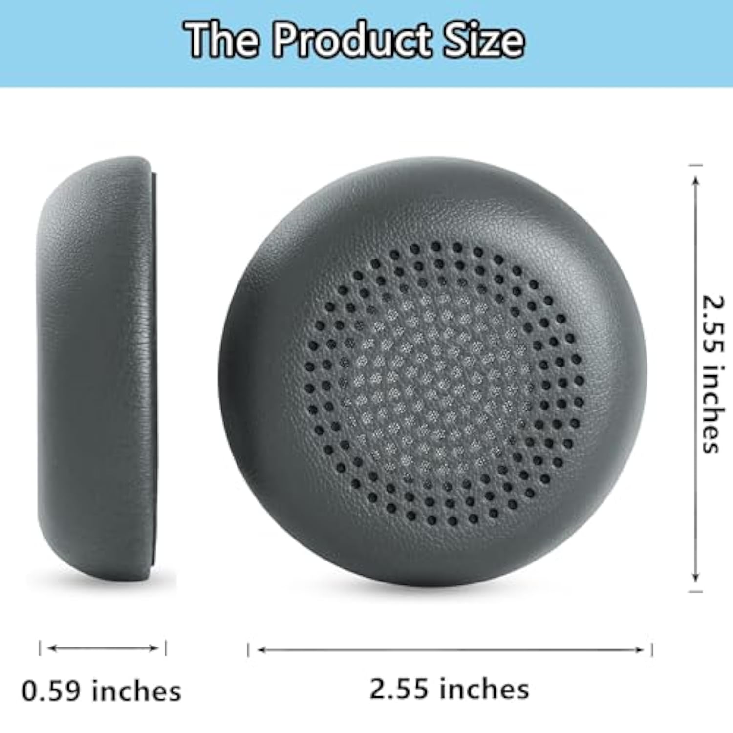 Zone Wired Earpads Replacement Compatible With Logitech Zone Wired On Ear Headphones (Do Not Fit Zone Wireless/Zone Wireless 2 / Zone 900) Ear Pads Cushions Protein Leather Gray