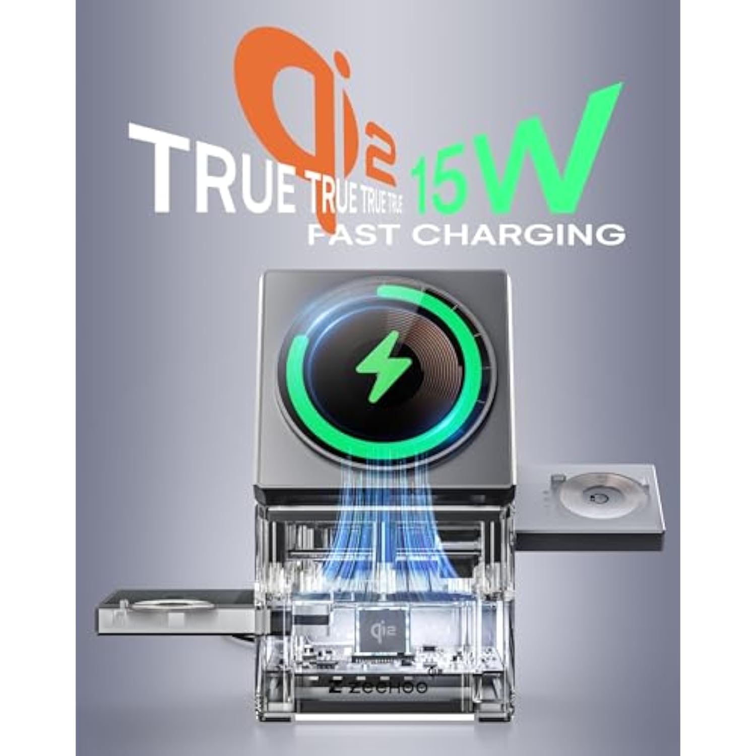 3 In 1 Charging Station For Apple, Iphone Mag-Safe Charger, Qi2 Certified, Rotating Wireless Charger Stand For Iphone 16,15,14,13,12 Series, Apple Watch, Airpods (Usb-C Charger Included)