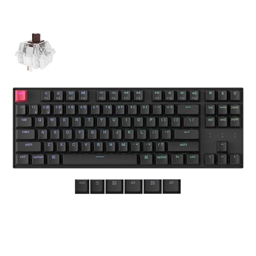 K8 V2 Wireless Rgb Mechanical Keyboard, Qmk/Via Programmable, Hot-Swappable Super Brown Switches, 87-Key Tkl Pbt Keycaps, Dual-Mode Bluetooth 5.2 & Usb-C Wired, For Mac, Windows, Linux