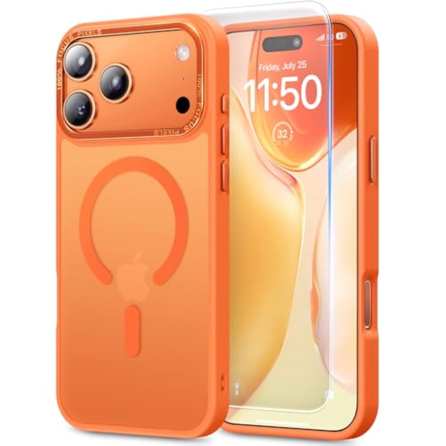 Stronger Magnetic & Shockproof For Iphone 17 Pro Max Case,Fit For Magsafe, With Screen Protector & Wrist Strap, Military-Grade Drop, Translucent Slim For Iphone 17 Promax Case, Official Cosmic Orange