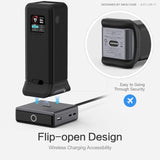 Silicone Case For Anker Prime Power Bank 27,650Mah 250W 1/4-Inch Nut Hole, Tf/Sim Card Storage Reserved Compatible With Anker 250W Prime Power Bank Protective Cover Dustproof Soft With Handle(Black)