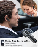 Bluetooth Headset - V5.0 Wireless Handsfree Earpiece Built-In Dual Mic Noise Cancelling, 10 Days Standby 16Hrs Hd Talktime Ultralight Headset For Iphone Android Samsung Laptop(Black)