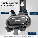 IPOW Large Rearview Mirror Phone Holder for Car 360°Rotatable and Retractable, 2023 Upgraded Four Corners Fixed Anti-Shake Multifunctional Design for Car Rearview Mirror with Button