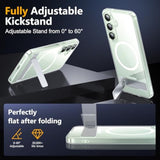 Magnetic Samsung Galaxy S25 Plus Case, 3 Stand Modes, Military Drop Protection, Clear
