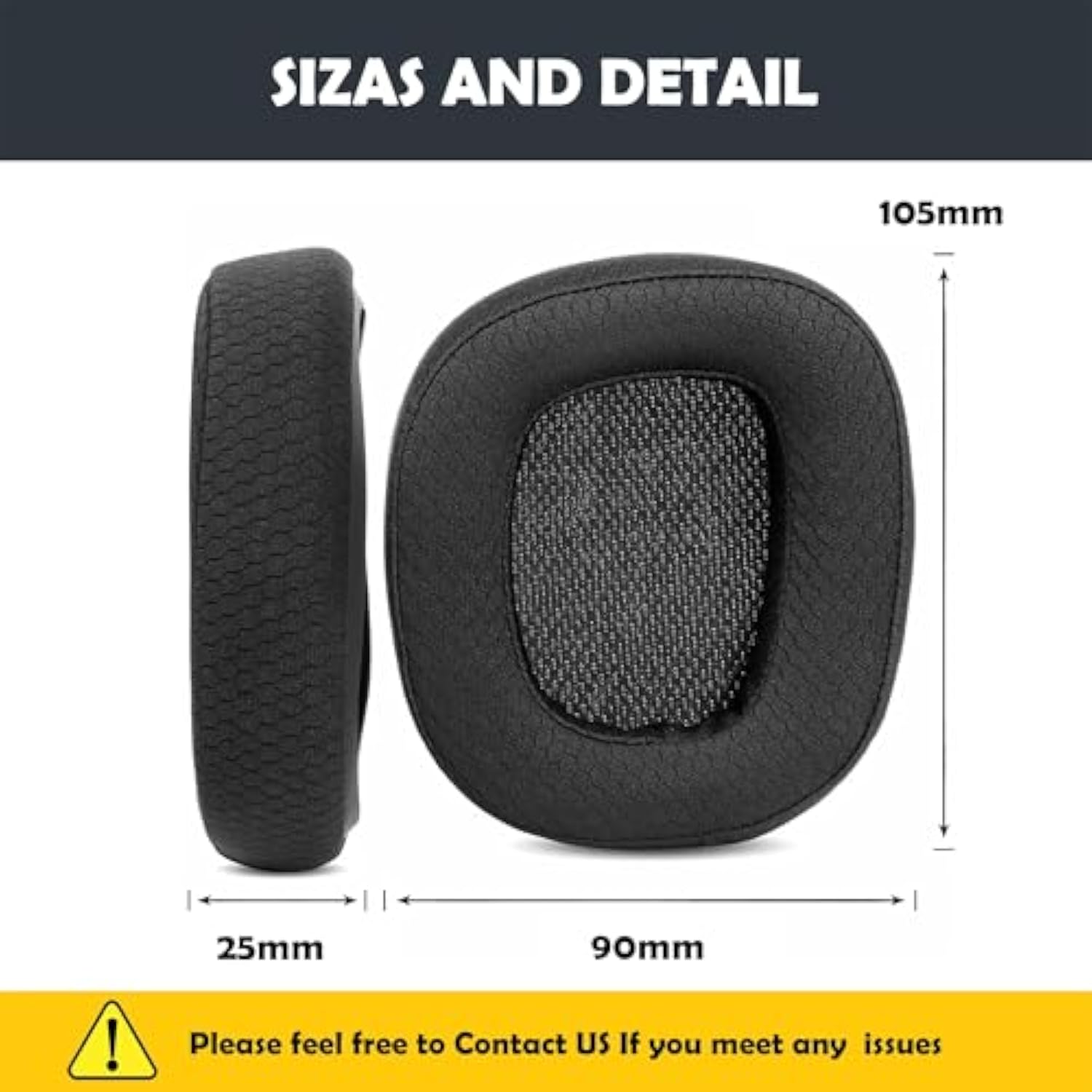 Earpads Replacement Cushion Compatible With Logitech G935, G933, G633, G533, G233 Gaming Headset Durable Ear Pads With Breathable Fabric Foam