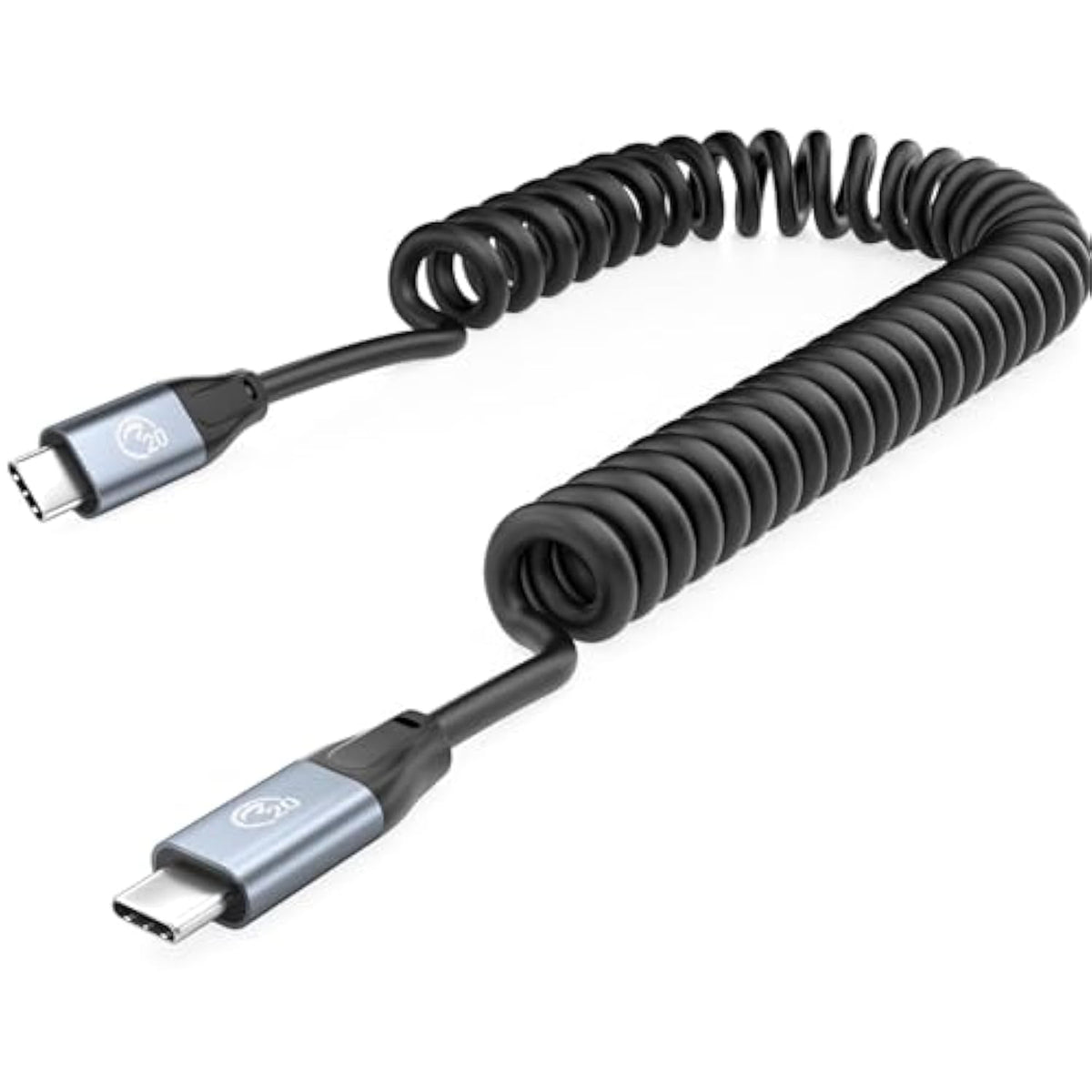 Coiled Usb C To Usb C Cable 100W(1.6Ft-3.3Ft),Usb 3.2 Gen2 20Gbps Scalable Spr