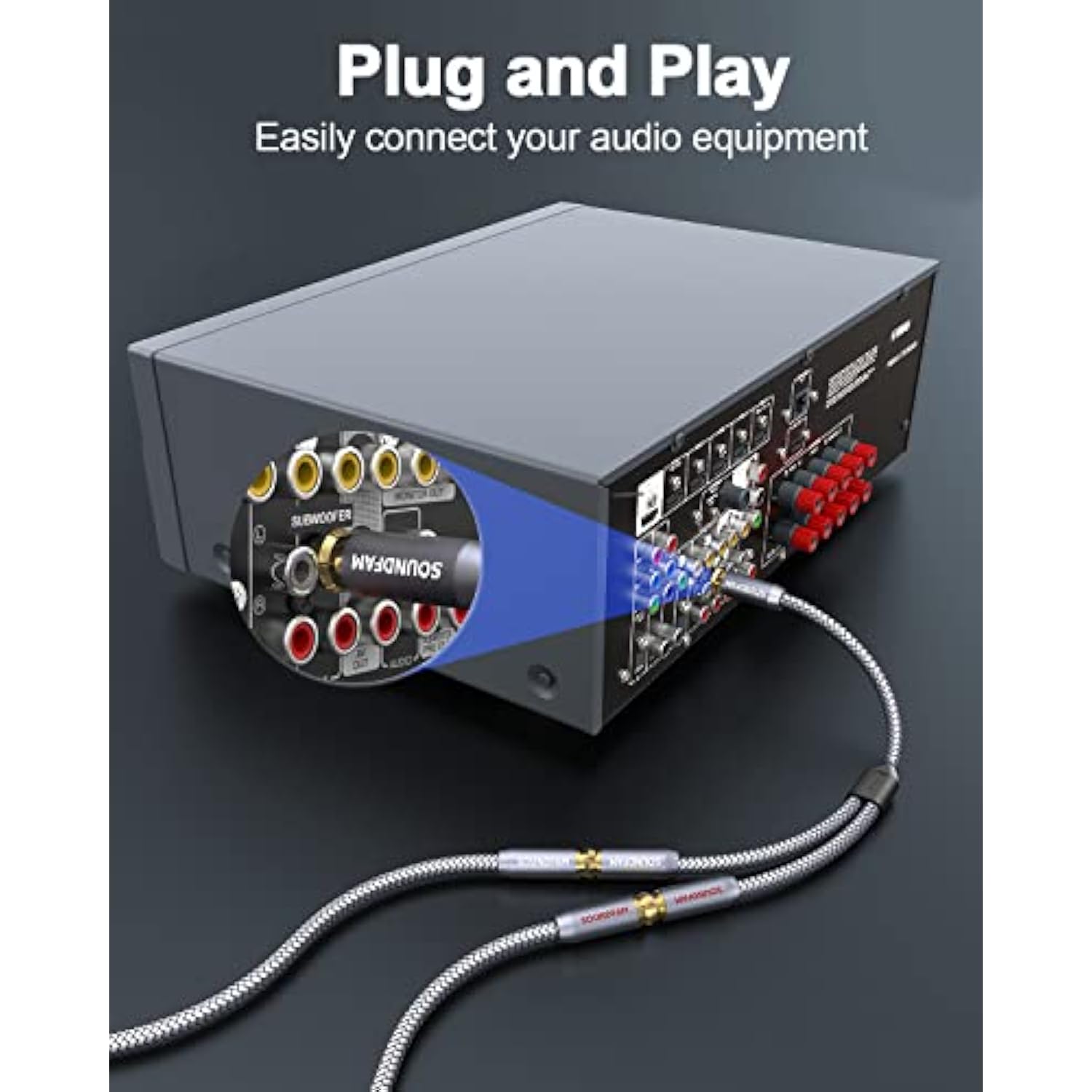 Rca Y Splitter Rca/Phono Splitter Cable 1 Male To 2 Female Gold-Plated Plug Rc