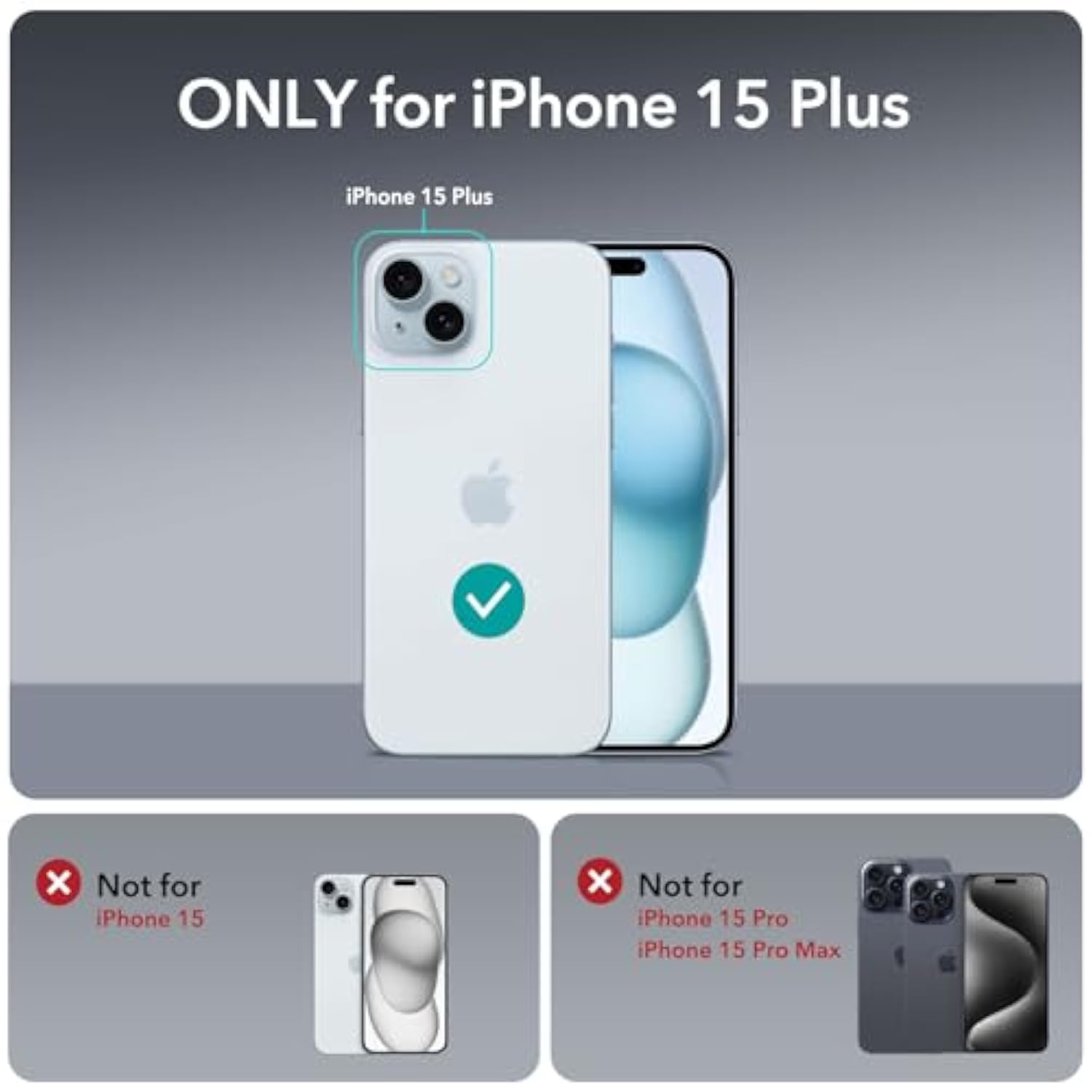 Esr For Iphone 15 Plus Case, Compatible With Magsafe, -Grade Protection, Yellowing Resistant, Scratch-Resistant Back, Magnetic Phone Case For Iphone 15 Plus, Classic Series, Clear Blue
