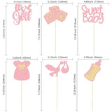 12Pcs Baby Shower Centerpiece Sticks Glitter Tie Onesie Oh Baby Gender Reveal It'S A Girl Table Centerpiece Sticks For Baby Shower Gender Reveal Kids Birthday Party Supplies Pink