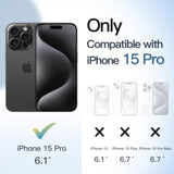 JETech Magnetic Case for iPhone 15 Pro 6.1-Inch Compatible with MagSafe, Shockproof Phone Bumper Cover, Solid Color Matte TPU Frame, Anti-Scratch Clear Back (Black Titanium)