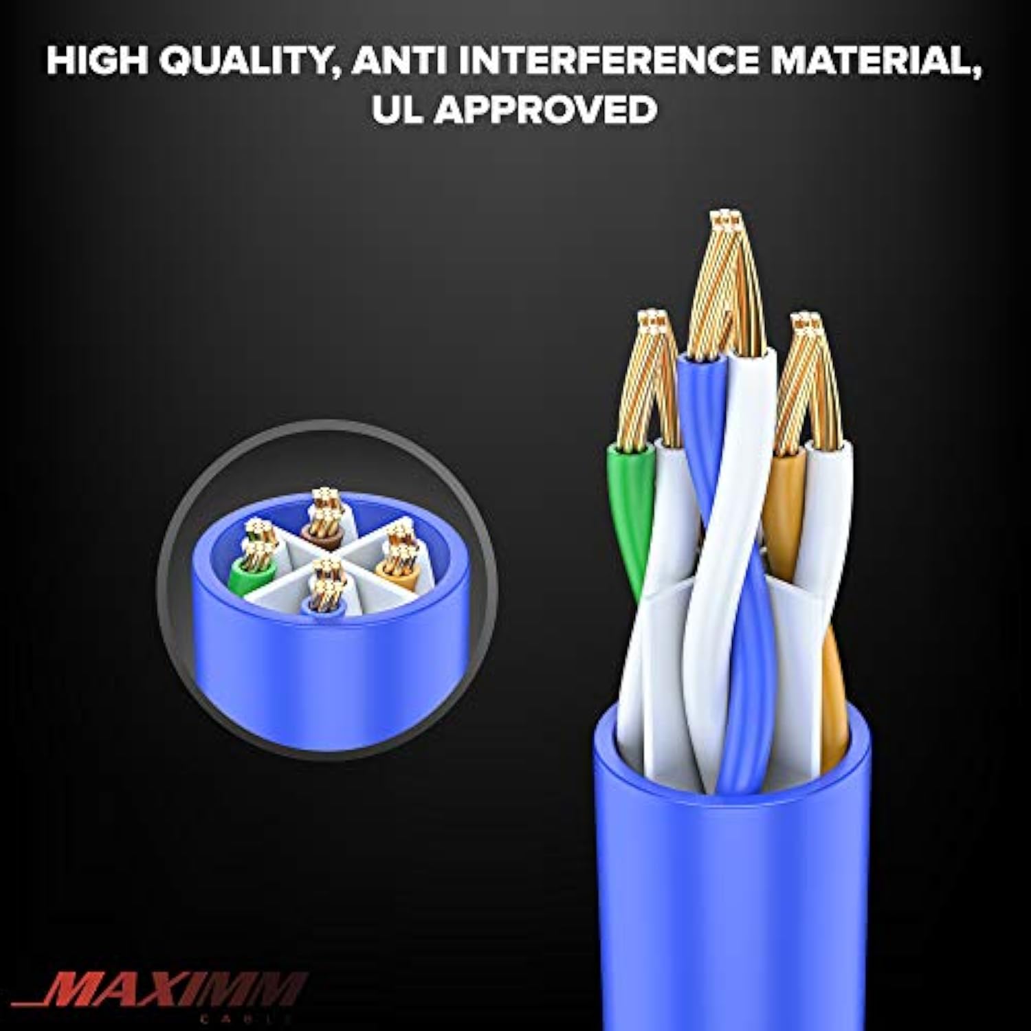 Maximm Cat 6 Ethernet Cable 75 Ft,Cat6 Cable, LAN Cable, Internet Cable, Patch