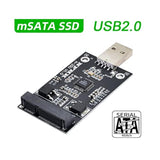 Cablecc Mini PCI-E mSATA to USB 2.0 External SSD PCBA Conveter Adapter Pen Dri