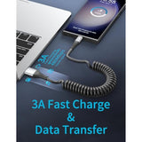 Coiled Usb C Cable 2 Pack, 3Ft Usb To Usb-C Cable For Car, Android Auto Coiled Usbc Carplay Cord, 3A Retractable Usb C Cord Fast Charging For Iphone 16 15 Pro Max, Samsung Galaxy S24 S23 S22 S21