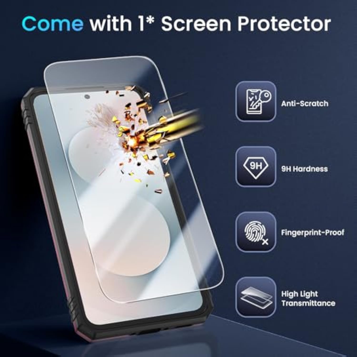 For Samsung Galaxy S25 Fe Case [Hd Screen Protector] [Full Camera Lens Cover] [360°Rotated Kickstand Ring] [Heavy Duty Protection] Hard Rugged Protective Phone Cover For S25 Fe - Rose Gold