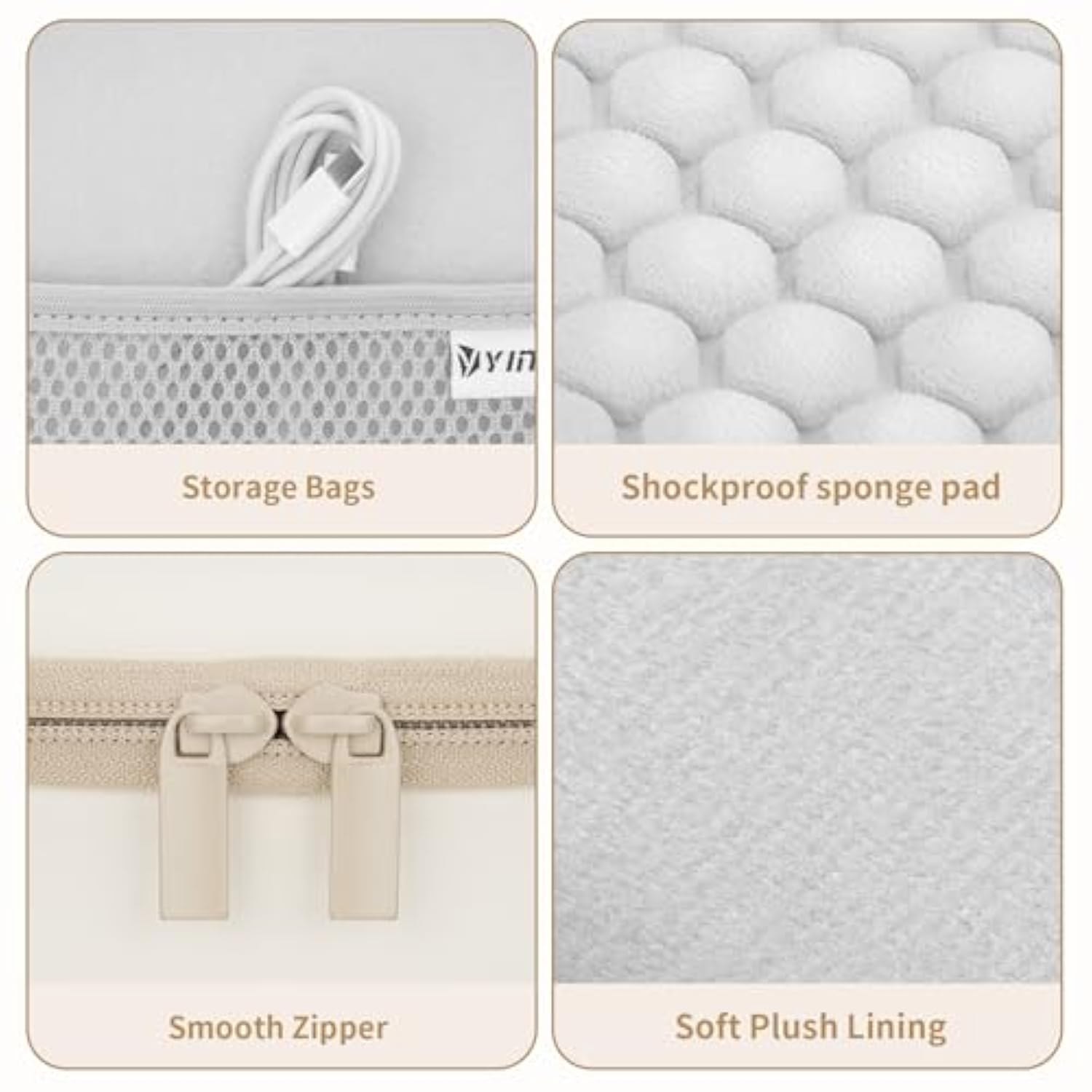 Yinke Case For Wh-Ch720N / Wh-Ch710N /Wh-Ch700N Headphone, Travel Protective Cover Storage Bag (White)