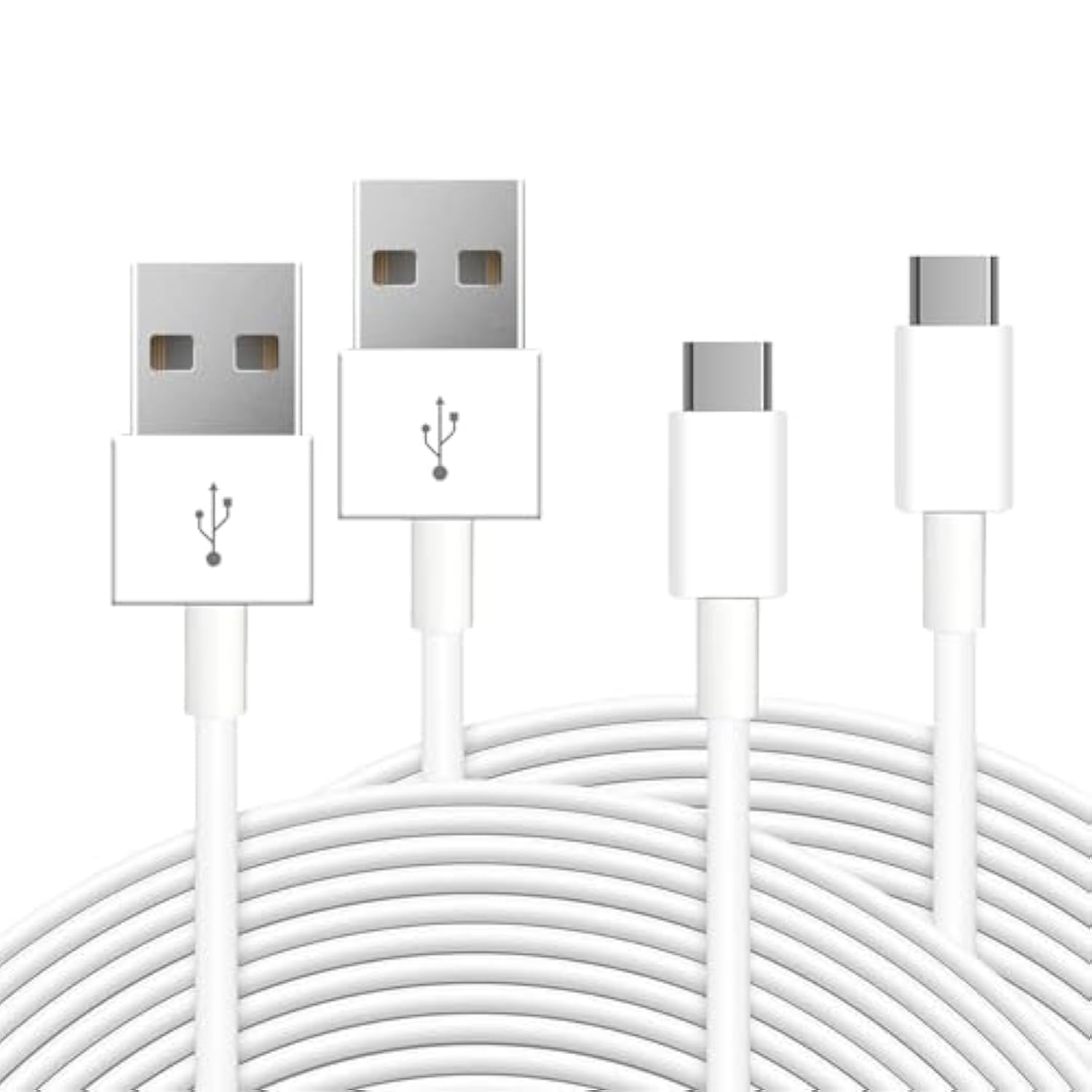[2 Pack] 16.4Ft/5M Power Cable For Any Usb-C Enabled Security Cameras Or Devices(Phone,Switch Pro Controller,Etc), Usb A To Usb C Charging And Data Sync Cord