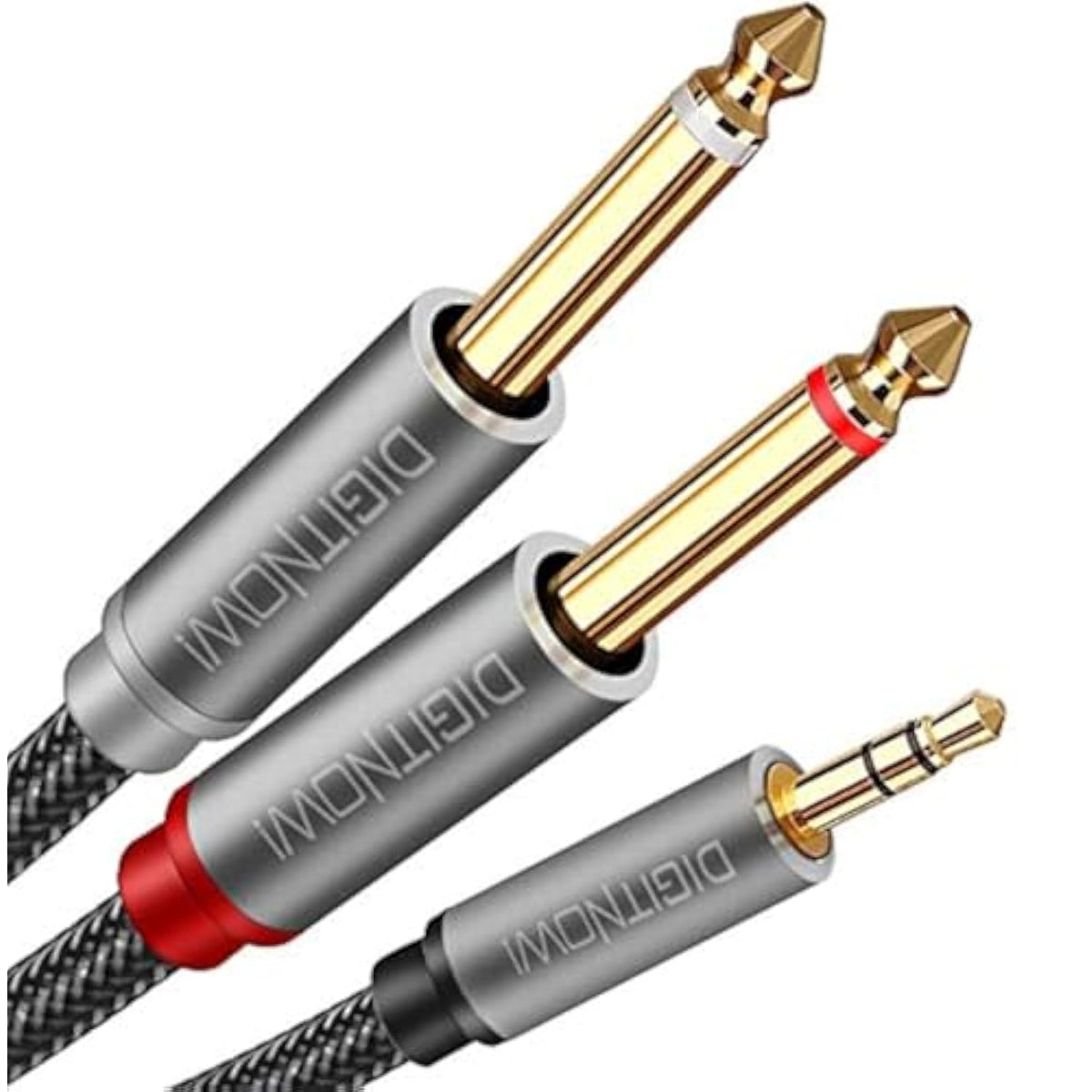 3.5Mm 1/8" Trs To Dual 6.35Mm 1/4" Ts Mono Stereo Y-Cable Splitter Cord For Smartphone, Computer, Cd Player, Speakers And Home Systems Amplifier, 6.6Ft