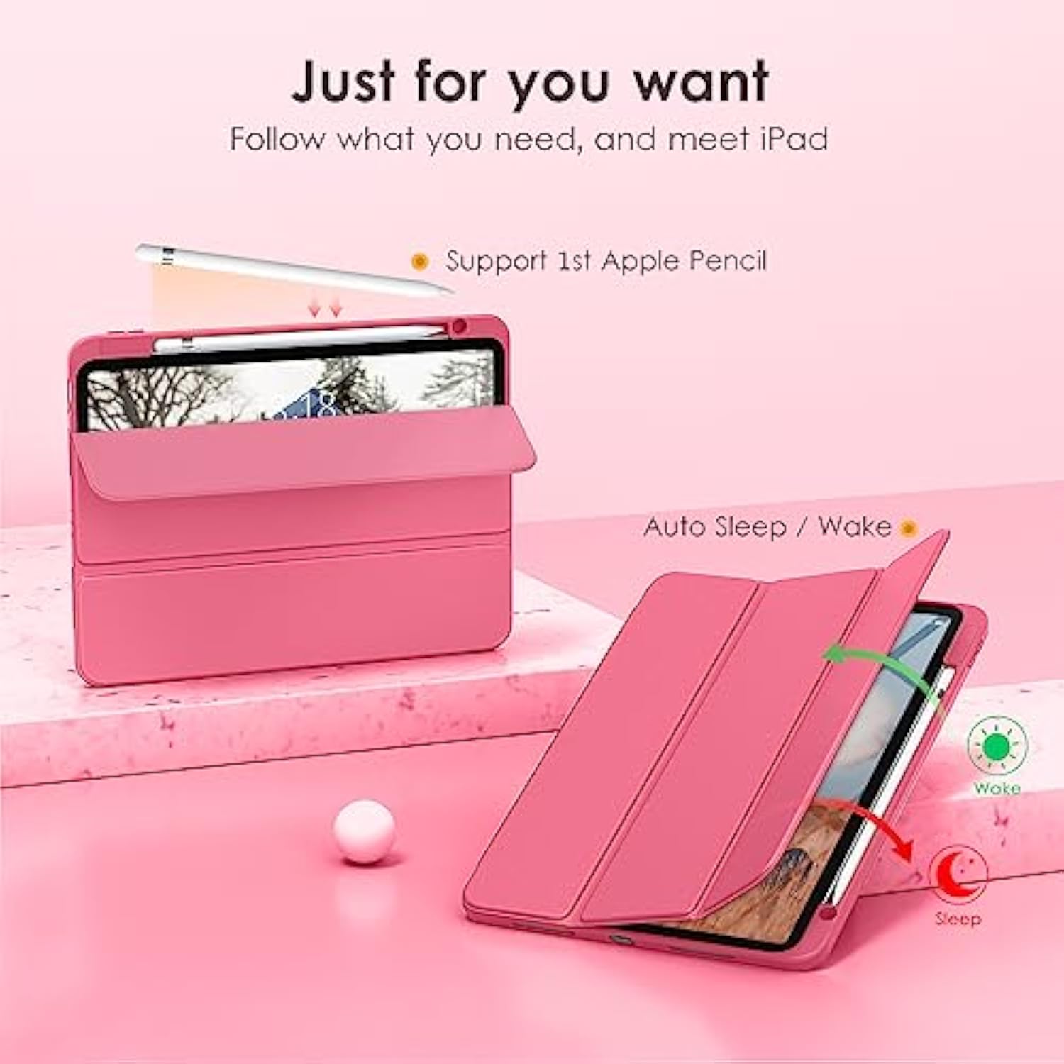 Case For (A16) 11-Inch 2025 And 10Th Generation 10.9 Inch 2022, Clear Back And Tpu Shockproof Frame Cover [Built-In Pencil Holder, Support Auto Sleep/Wake] - Watermelon