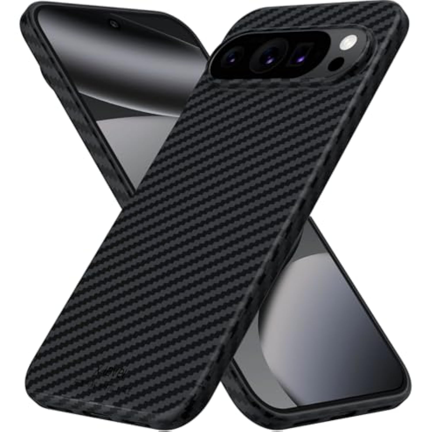 For Google Pixel 10 Pro Xl Case Slim Thin Carbon Fiber Design Phone Cover, Caseless Feel, Matte Anti-Scratch Shockproof Enhanced Grip Minimalist Striped Case For Google Pixel 10 Xl,Black