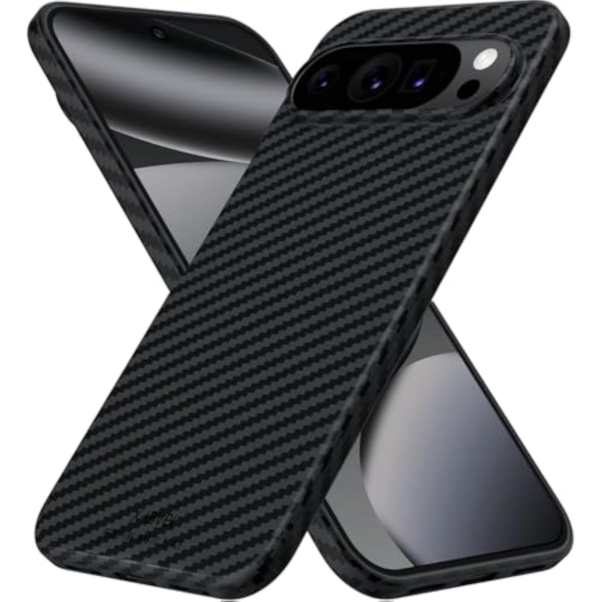For Google Pixel 10 Pro Xl Case Slim Thin Carbon Fiber Design Phone Cover, Caseless Feel, Matte Anti-Scratch Shockproof Enhanced Grip Minimalist Striped Case For Google Pixel 10 Xl,Black