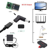 cablecc USB 3.1 Type C USB-C Female to DC 12V 5.5x2.1mm Plug 90 Degree Angled