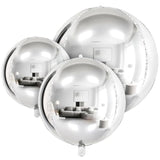 18 Pcs Silver Foil Balloons Shiny Round Balloons Set Large Balloon Garland Arch For Birthday Graduation Wedding Bachelorette Party Decorations, 5 Pcs 22 Inches, 5 Pcs 15 Inches, 8 Pcs 10 Inches