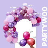 Pink and Purple Balloon Arch Kit 140pcs Different Sizes