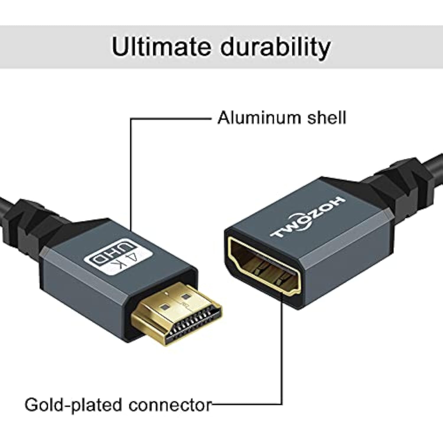 Hdmi To Hdmi Adapter Coiled Cable, 4K Coiled Hdmi Male To Hdmi Female Cable, H